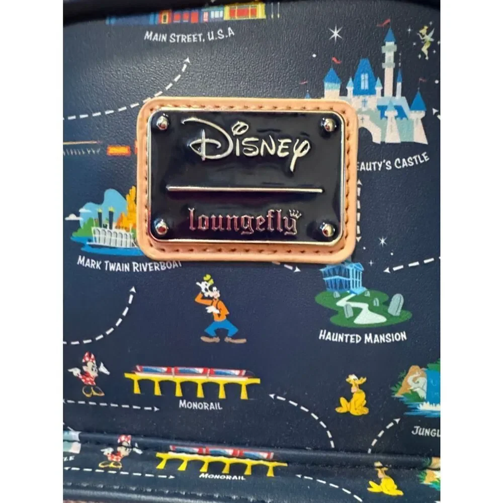 Loungefly Disneyland 65th Anniversary Map 2-1 Convertible Mini Backpack NWOT